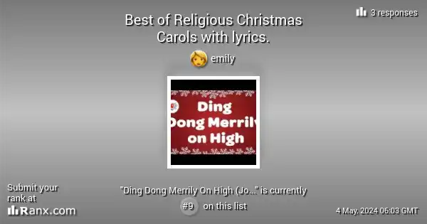 Best of Religious Christmas Carols with lyrics. - Ding Dong Merrily On High (Johan Tabourot, 1589