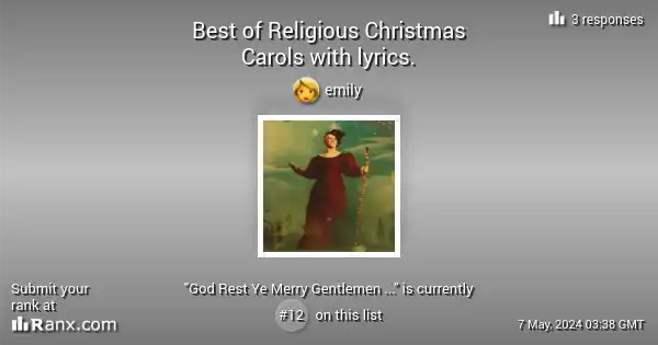 Best of Religious Christmas Carols with lyrics. - God Rest Ye Merry Gentlemen (1760)